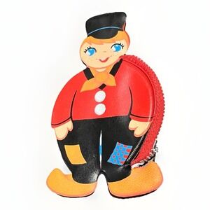 Vintage Little Dutch Boy Small Zip Closure Coin Purse 5" Vinyl